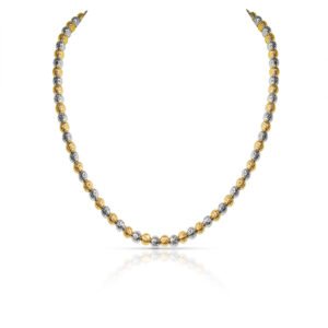 BALLS NECKLACE DIAMOND 18K 15 INCH TWO TONE